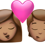 Kiss Woman Person Medium Skin Tone