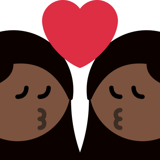 Kiss Woman Woman Dark Skin Tone
