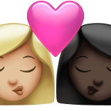 Kiss Woman Woman Medium Light Skin Tone Dark Skin Tone Apple Emoji