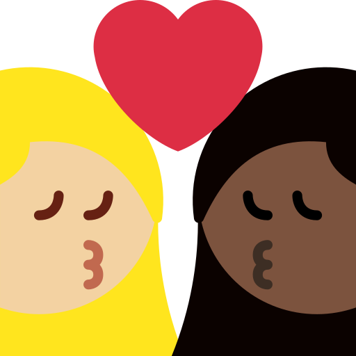 Kiss Woman Woman Medium Light Skin Tone Dark Skin Tone