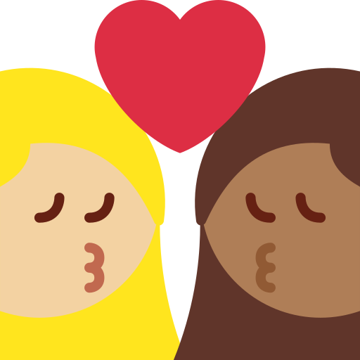 Kiss Woman Woman Medium Light Skin Tone Medium Dark Skin Tone