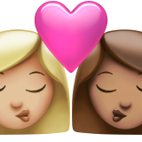 Kiss Woman Woman Medium Light Skin Tone Medium Skin Tone Apple Emoji