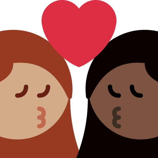 Kiss Woman Woman Medium Skin Tone Dark Skin Tone