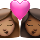 Kiss Woman Woman Medium Skin Tone Medium Dark Skin Tone Apple Emoji