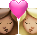 Kiss Woman Woman Medium Skin Tone Medium Light Skin Tone Apple Emoji