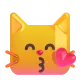 Kissing Cat Face with Closed Eyes Color