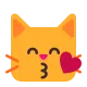 Kissing Cat Face with Closed Eyes Flat