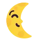 Last Quarter Moon with Face Flat
