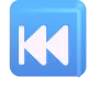 Black Left-Pointing Double Triangle with Vertical Bar Color