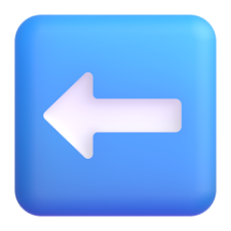 Leftwards Black Arrow 3D