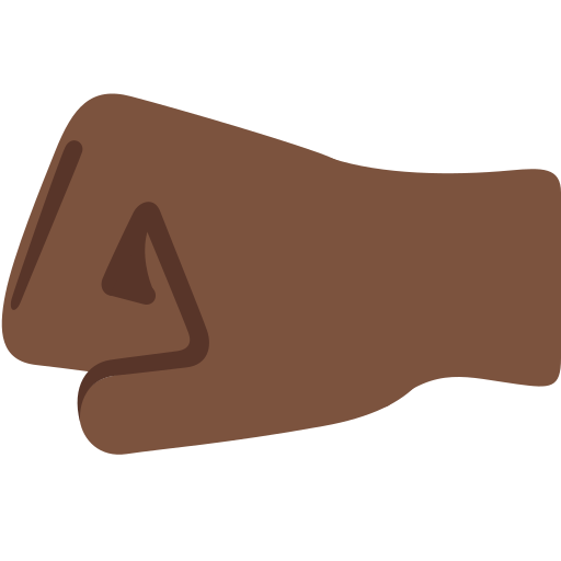 left-facing fist: dark skin tone