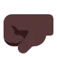 left-facing fist: dark skin tone Flat