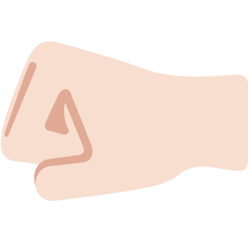 left-facing fist: light skin tone