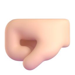left-facing fist: light skin tone 3D