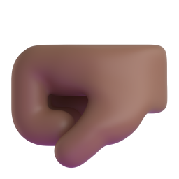 left-facing fist: medium-dark skin tone 3D