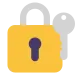 Closed Lock with Key Flat