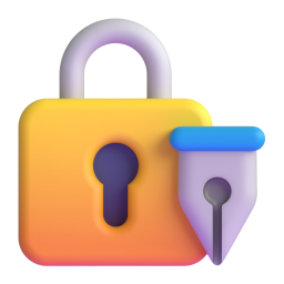 Lock with Ink Pen 3D
