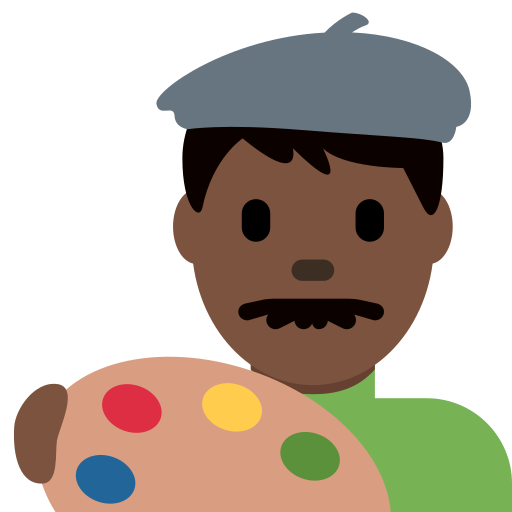 man artist: dark skin tone