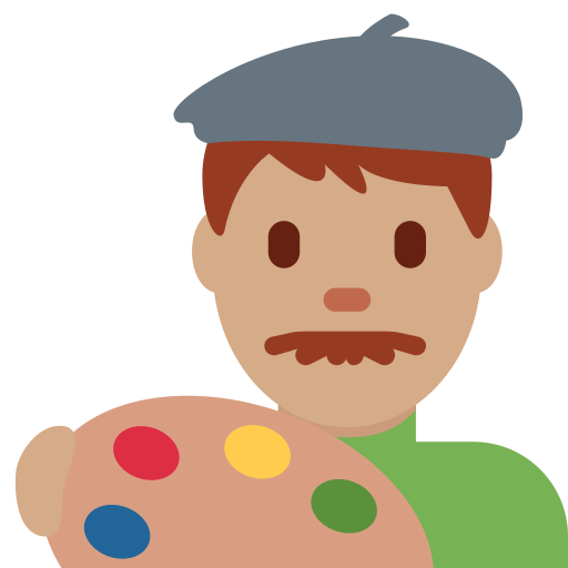 man artist: medium skin tone