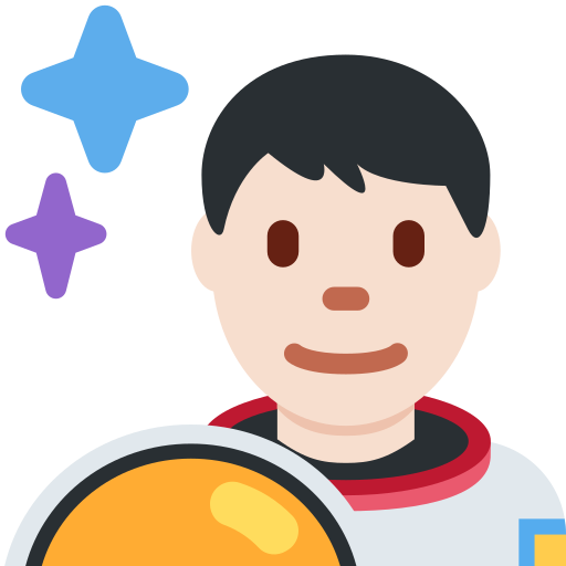man astronaut: light skin tone