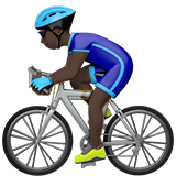 man biking: dark skin tone Apple Emoji
