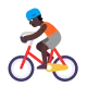man biking: dark skin tone Flat