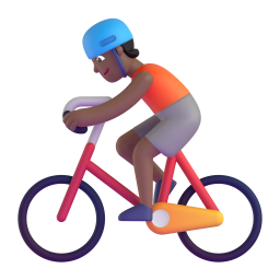 man biking: medium-dark skin tone 3D