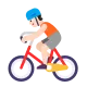 man biking: medium-light skin tone Flat