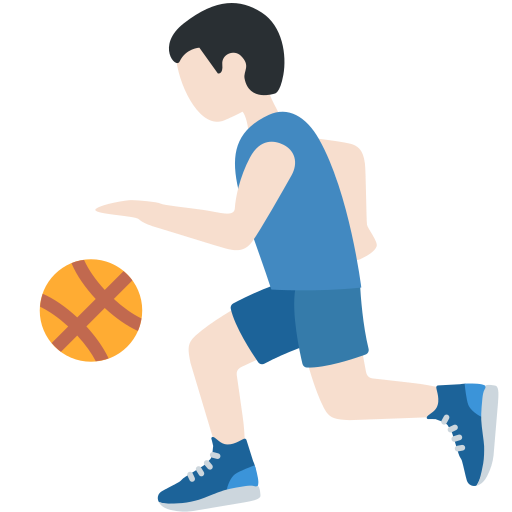 man bouncing ball: light skin tone