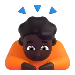 man bowing: dark skin tone 3D