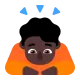 man bowing: dark skin tone Flat