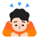 man bowing: light skin tone Flat