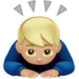 man bowing: medium-light skin tone Apple Emoji