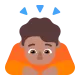man bowing: medium skin tone Flat