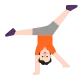 man cartwheeling: light skin tone Flat