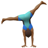 man cartwheeling: medium-dark skin tone Apple Emoji