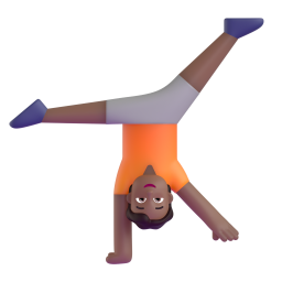 man cartwheeling: medium-dark skin tone 3D