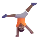 man cartwheeling: medium-dark skin tone Color