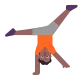 man cartwheeling: medium-dark skin tone Flat