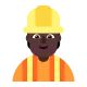 man construction worker: dark skin tone Flat