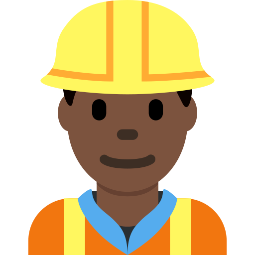 man construction worker: dark skin tone