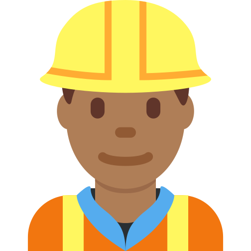 man construction worker: medium-dark skin tone