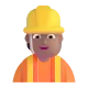 man construction worker: medium skin tone Color