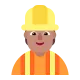 man construction worker: medium skin tone Flat