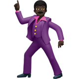 man dancing: dark skin tone Apple Emoji
