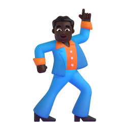 man dancing: dark skin tone 3D