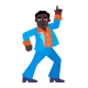 man dancing: dark skin tone Flat
