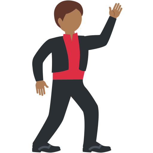 man dancing: medium-dark skin tone