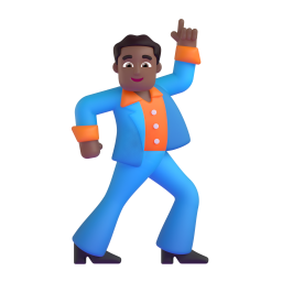 man dancing: medium-dark skin tone 3D
