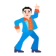 man dancing: medium-light skin tone Flat